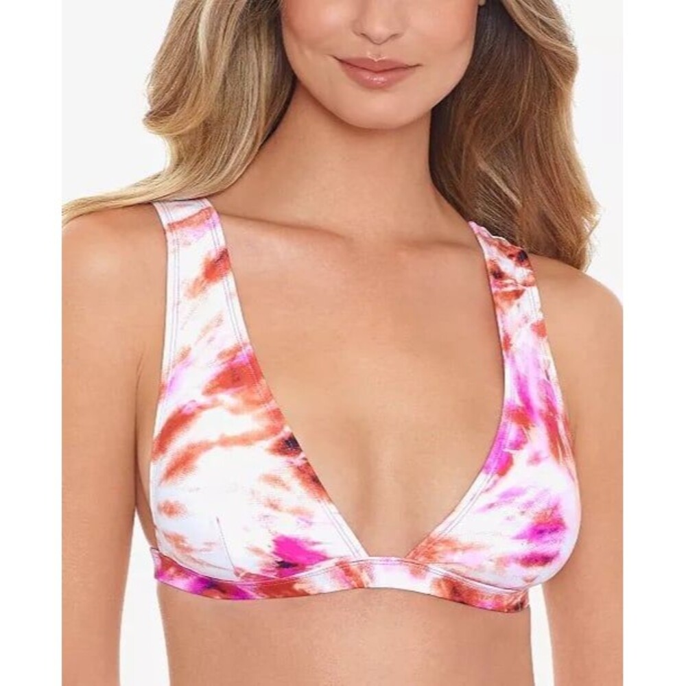 Salt + Cove Tie-Dye Wide-Strap Bikini Top Size Large